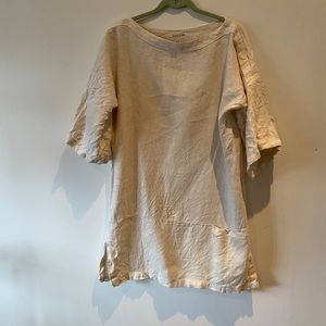 Black crane linen dress